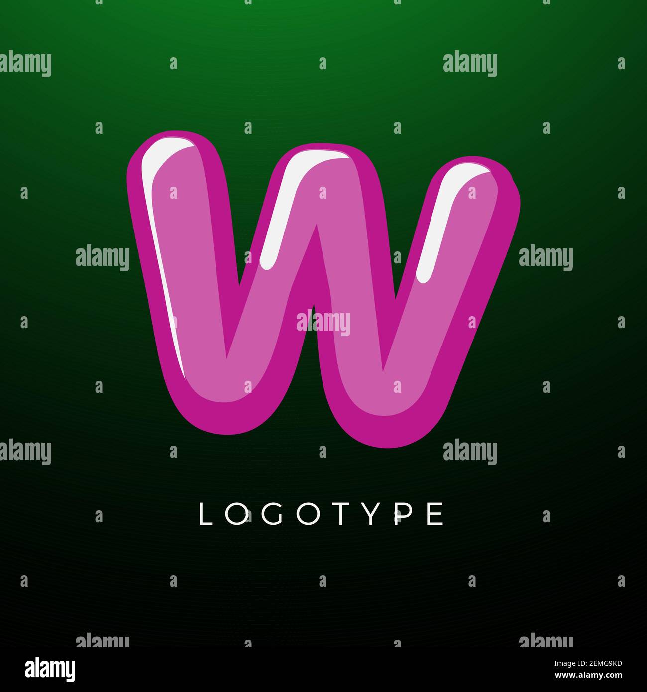 3D playful Letter W, Kids and joy style symbol for school, preschool ...