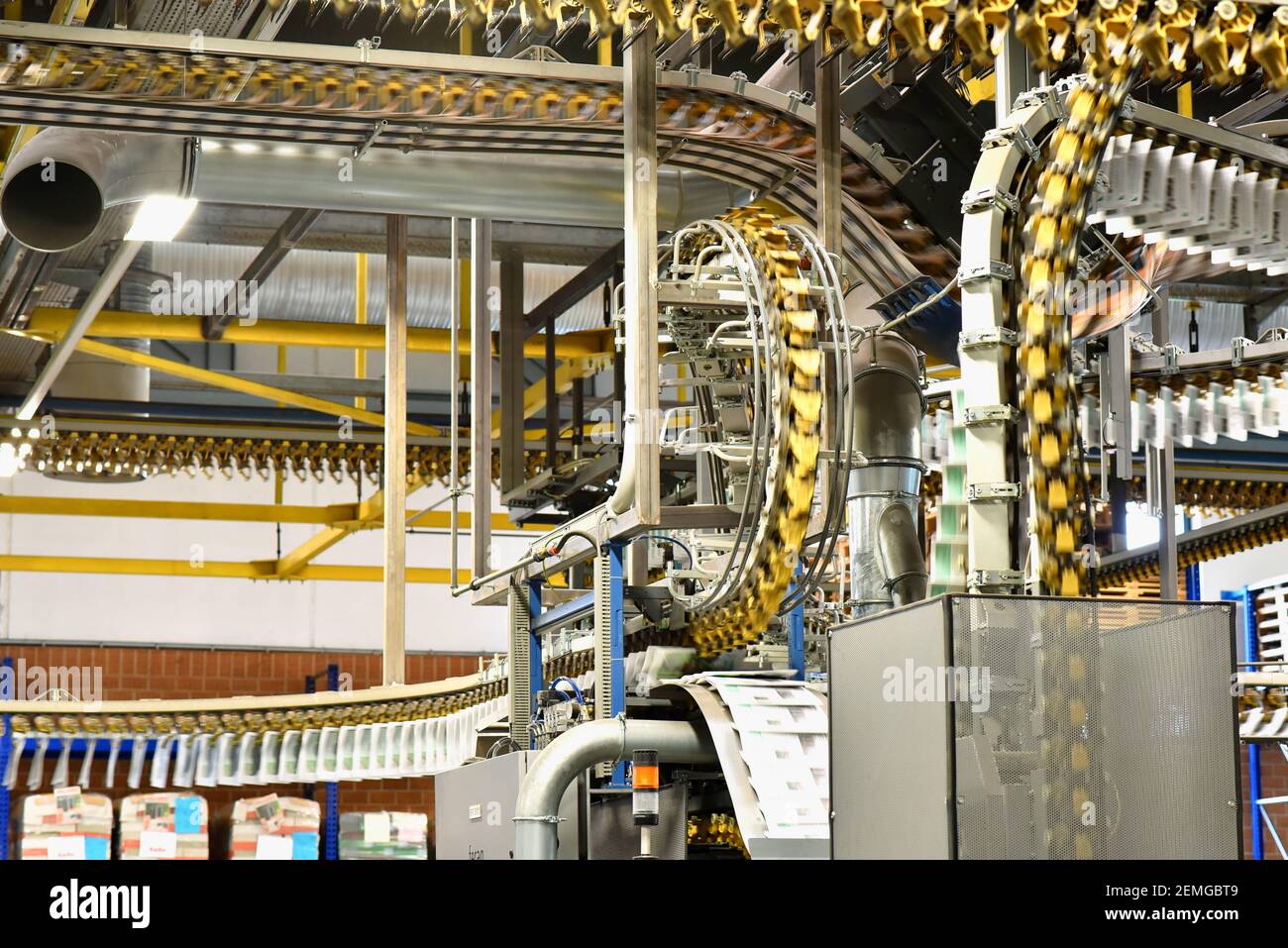 modern machines for transportation in a large print shop for production of newspapers & magazines Stock Photo