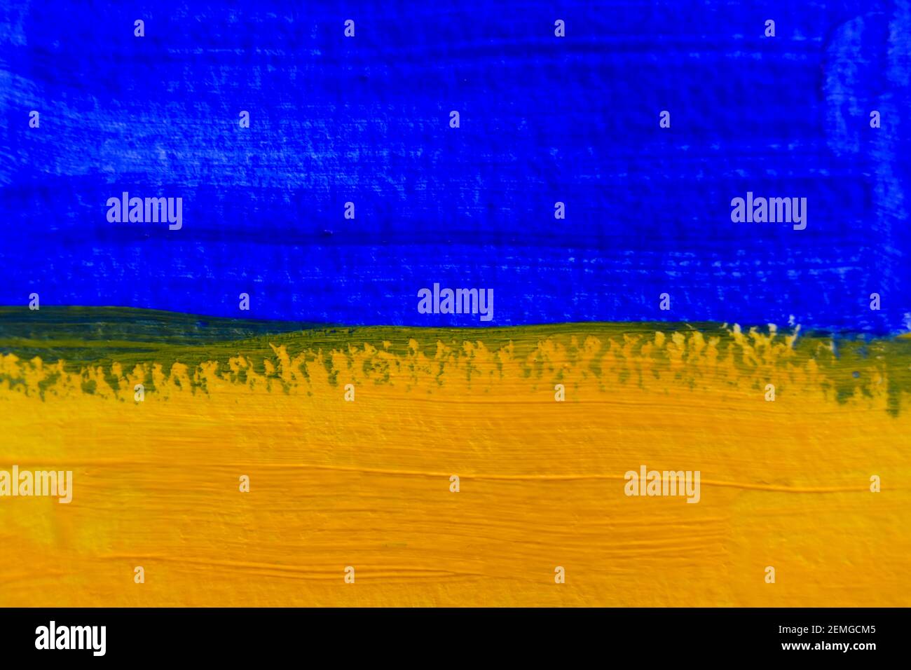 Blue and yellow acrylic background. Stock Photo