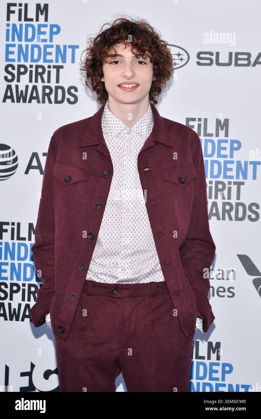 Finn Wolfhard walking on the red carpet at the 34th Film Independent Spirit Awards held in Santa Monica, California on Feb. 23, 2019. (Photo by Anthony Behar/Sipa USA) Stock Photo