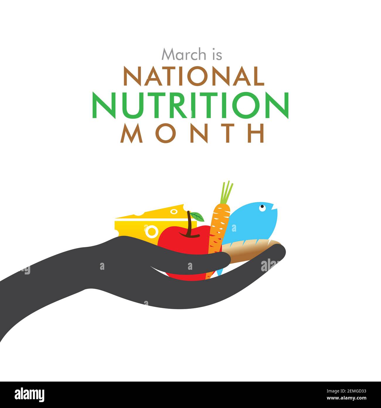 vector illustration of national nutrition month concept design Stock