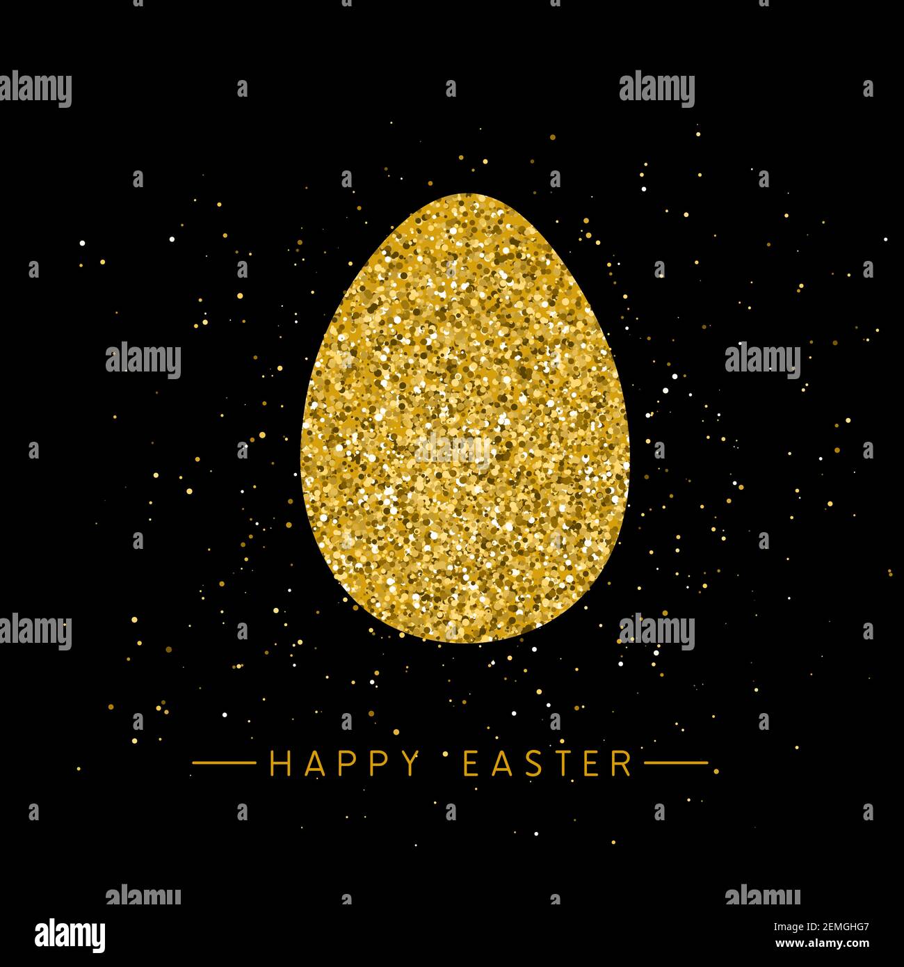 Happy Easter banner background template with beautiful golden egg. Vector illustration. Stock Vector