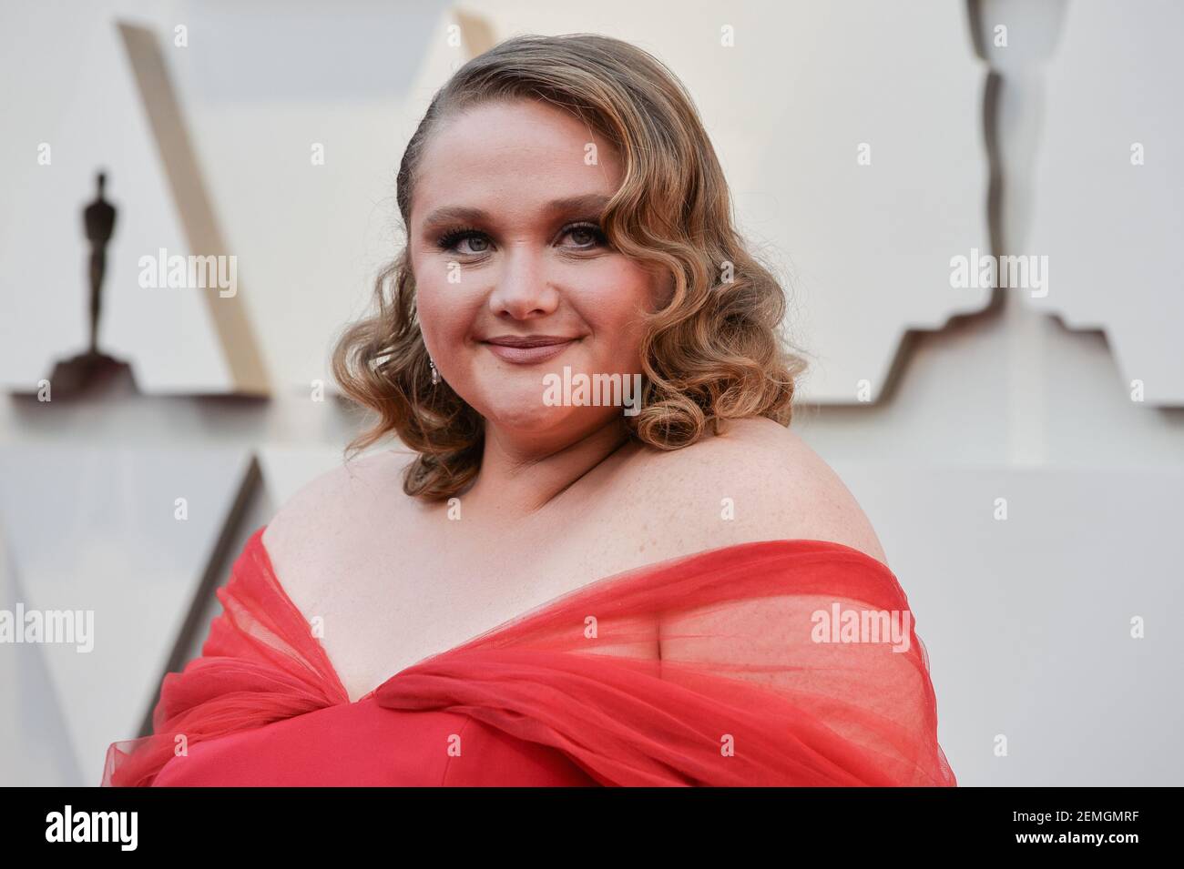 Danielle Macdonald walking on the 2019 Oscars red carpet at the 91st