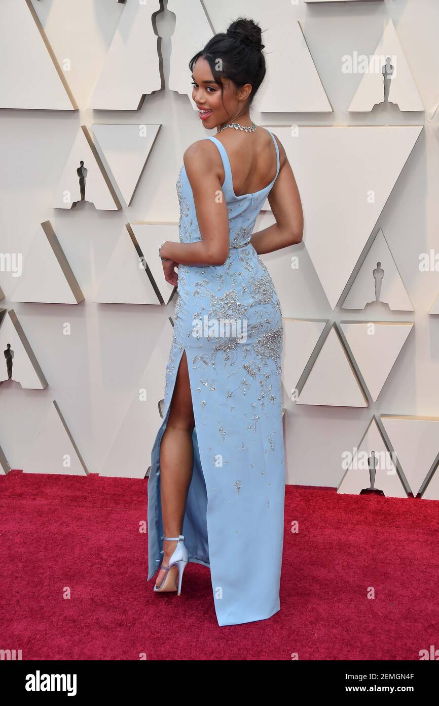 Laura Harrier walking on the red carpet at the 91st Academy Awards ...
