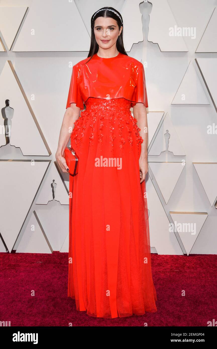 Rachel Weisz walking on the 2019 Oscars red carpet at the 91st Academy ...