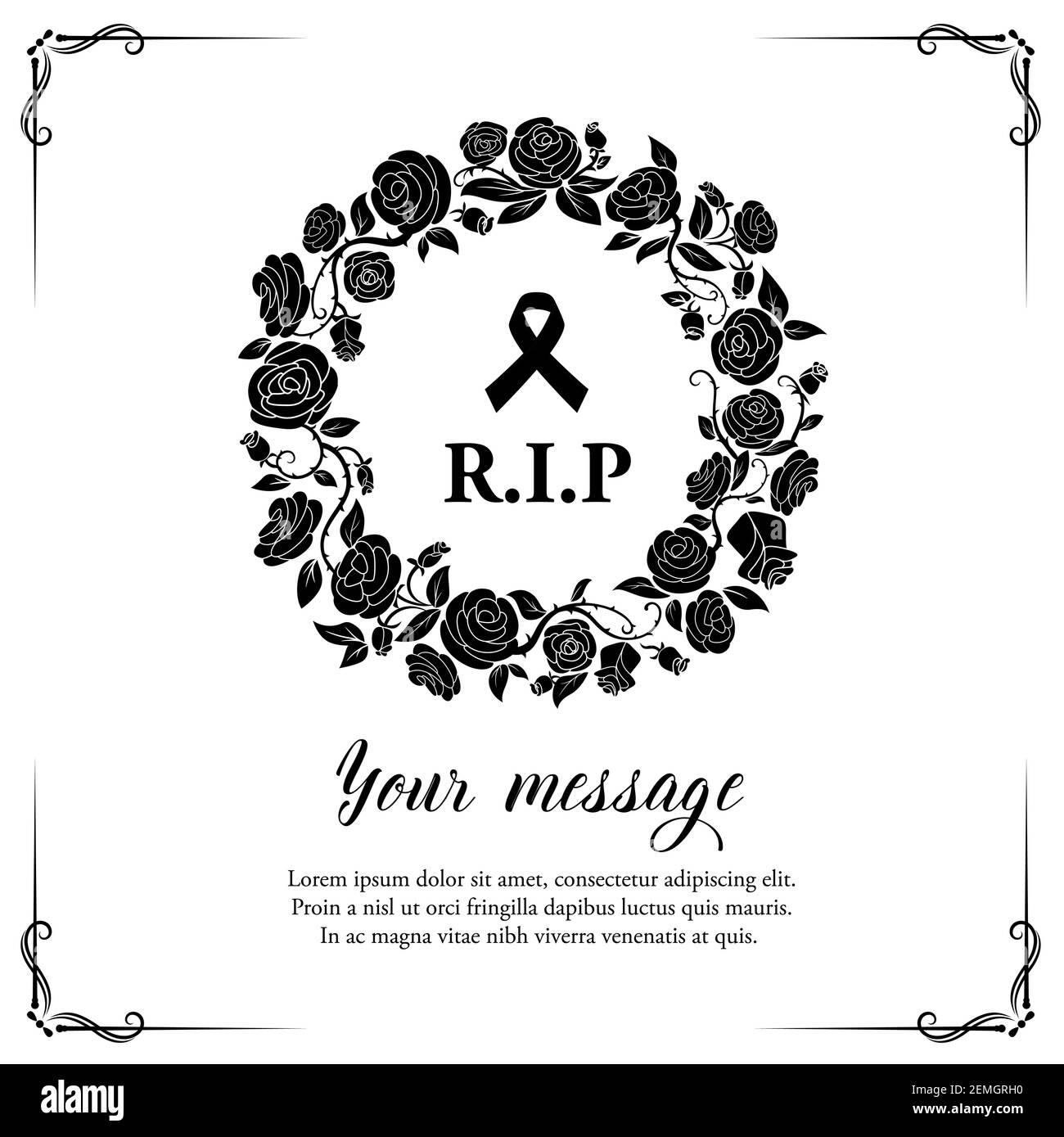 Mourning card Black and White Stock Photos & Images - Alamy
