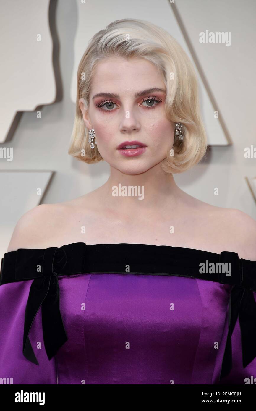 Lucy Boynton walking on the red carpet at the 91st Academy Awards ...
