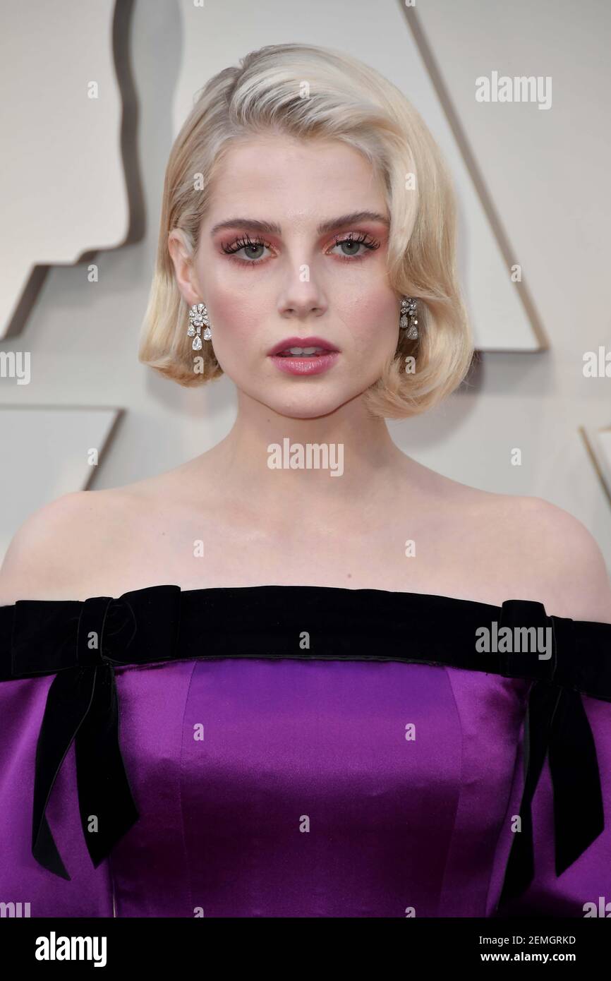 Lucy Boynton walking on the red carpet at the 91st Academy Awards ...