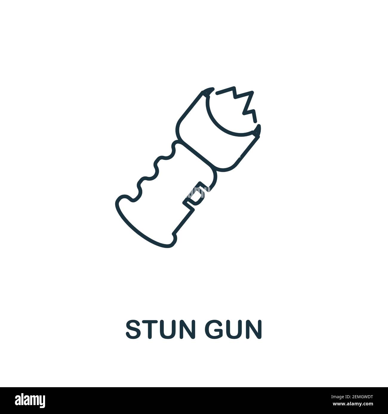 Stun Gun icon. Simple element from police collection. Creative Stun Gun icon for web design, templates, infographics and more Stock Vector