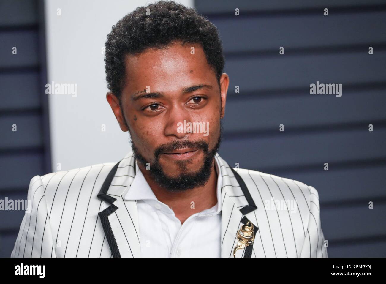 Lakeith Stanfield walking on the red carpet at the 2019 Vanity Fair