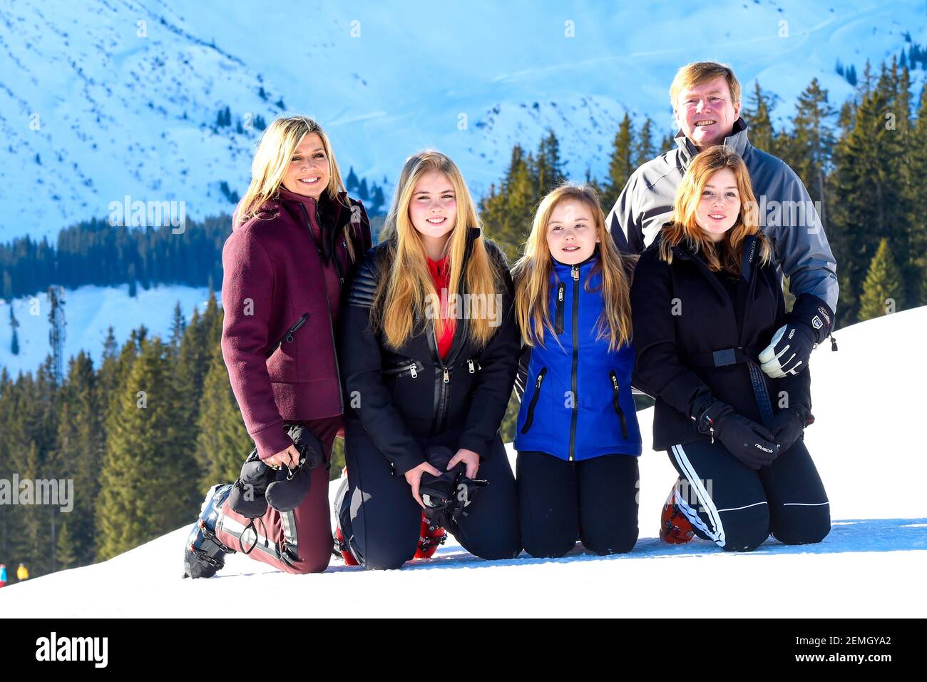 King Willem-Alexander, Queen Maxima with children Princess Amalia ...