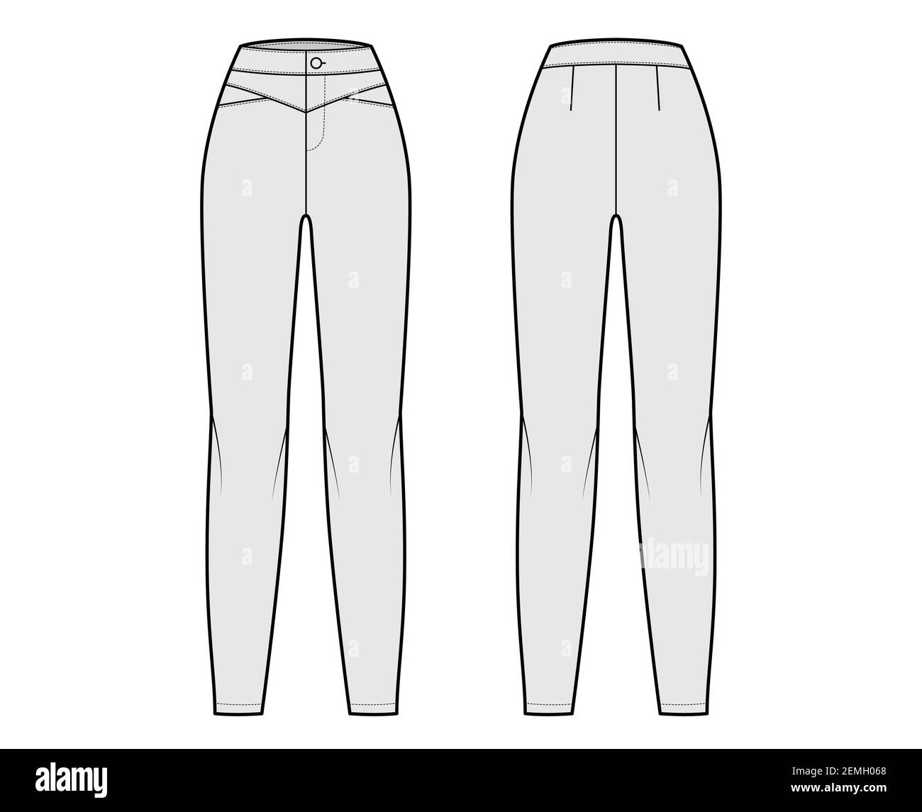 Yoked pants technical fashion 