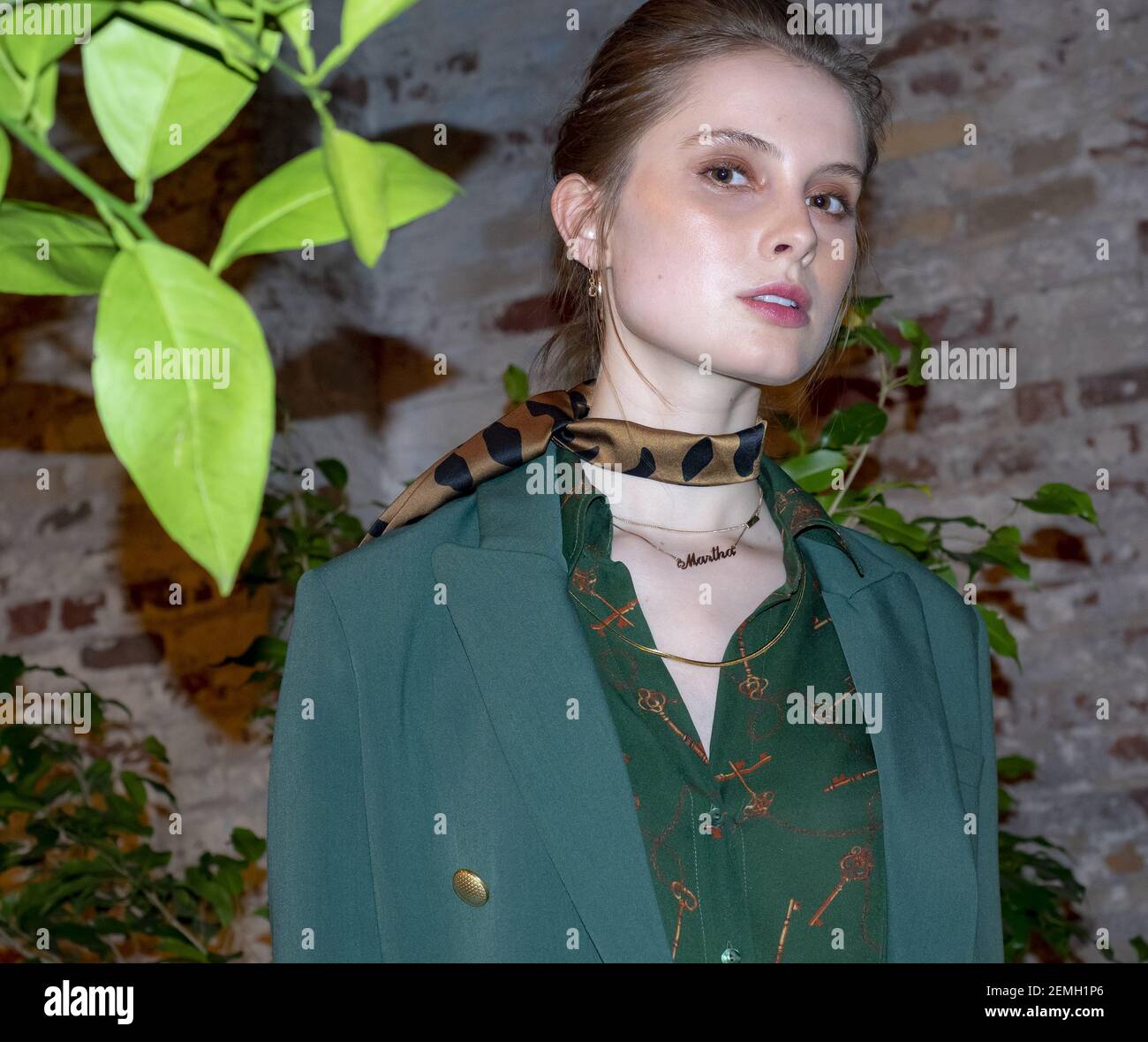 Sam Case Model A model shows up dress for L’AGENCE FW19 collection Presentation during ...