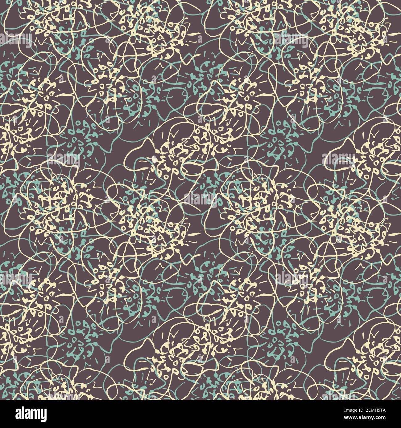 flower sketchess seamless vector pattern Stock Vector