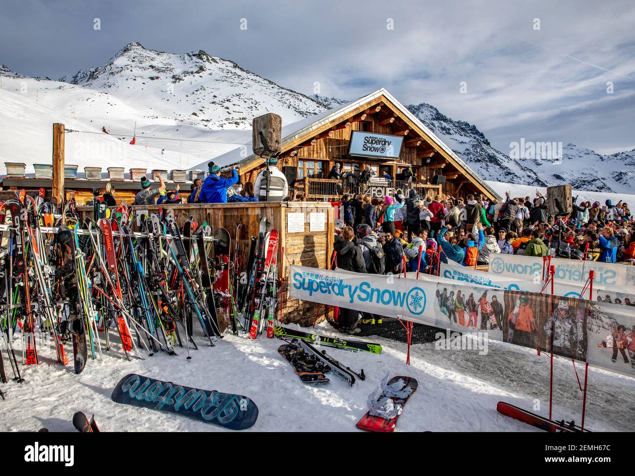 Val Thorens, France - February 16, 2020: La Folie Douce is a typical and  festive chalet in the middle of the slopes in which culinary and musical  art Stock Photo - Alamy