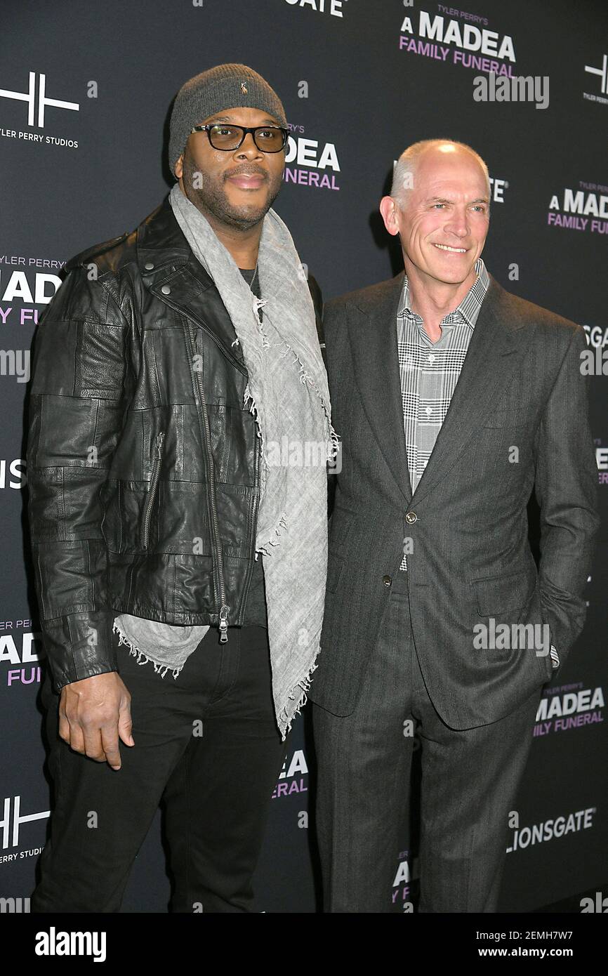 Writer/ Director/ Madea, Tyler Perry and Joe Drake of Lionsgate attend ...