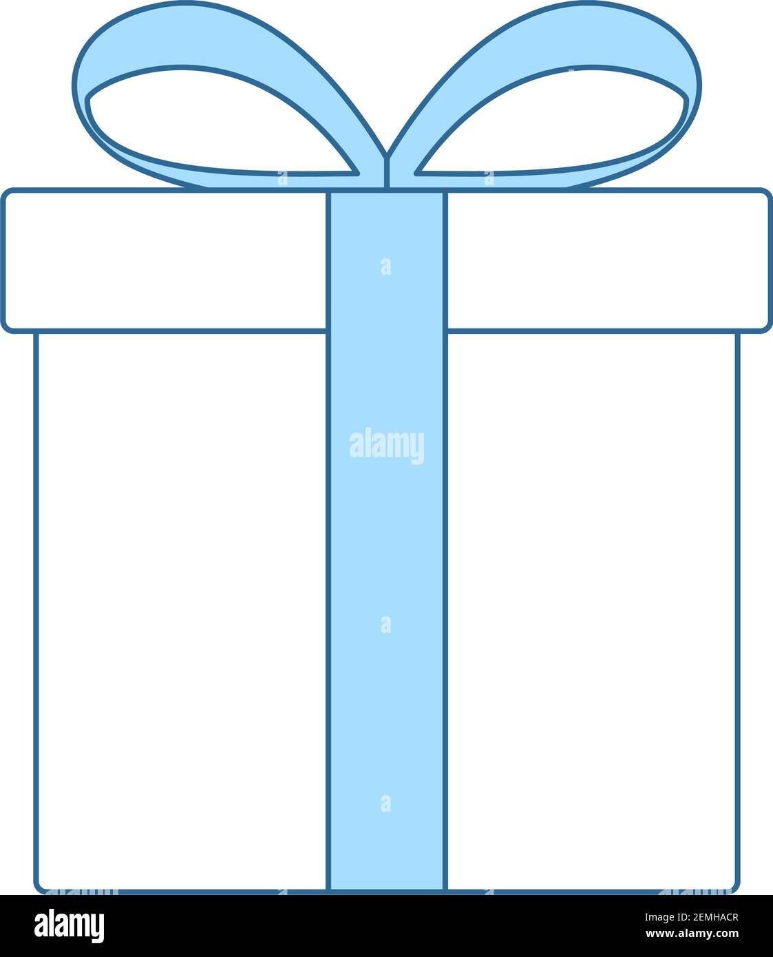 Gift Box Icon. Thin Line With Blue Fill Design. Vector Illustration. Stock Vector
