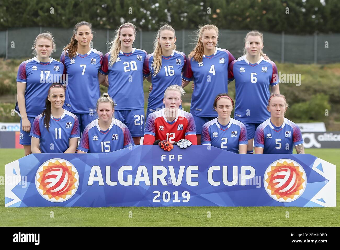 Parchal 27 02 2019 Bela Vista Municipal Stadium Algarve Cup 2019 Canada Iceland Women Team Iceland During The Match Canada Iceland Women Stock Photo Alamy