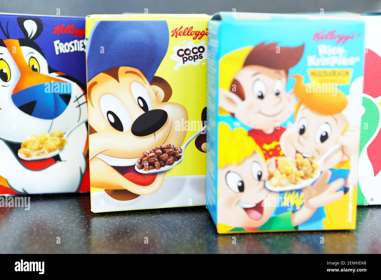 Kellogg's variety pack breakfast cereals Stock Photo