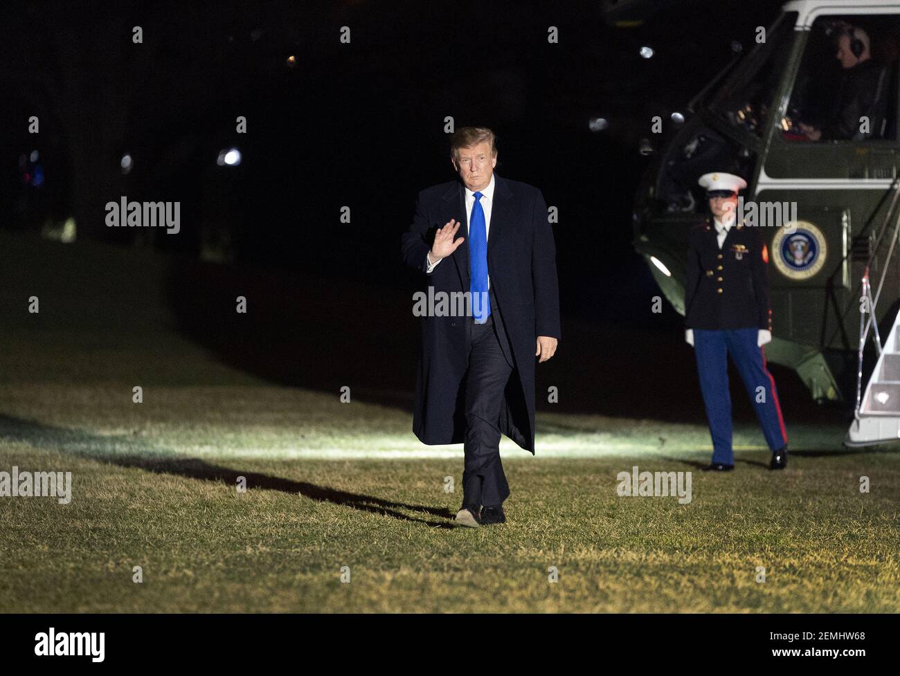 United States President Donald J. Trump returns to the White House in ...