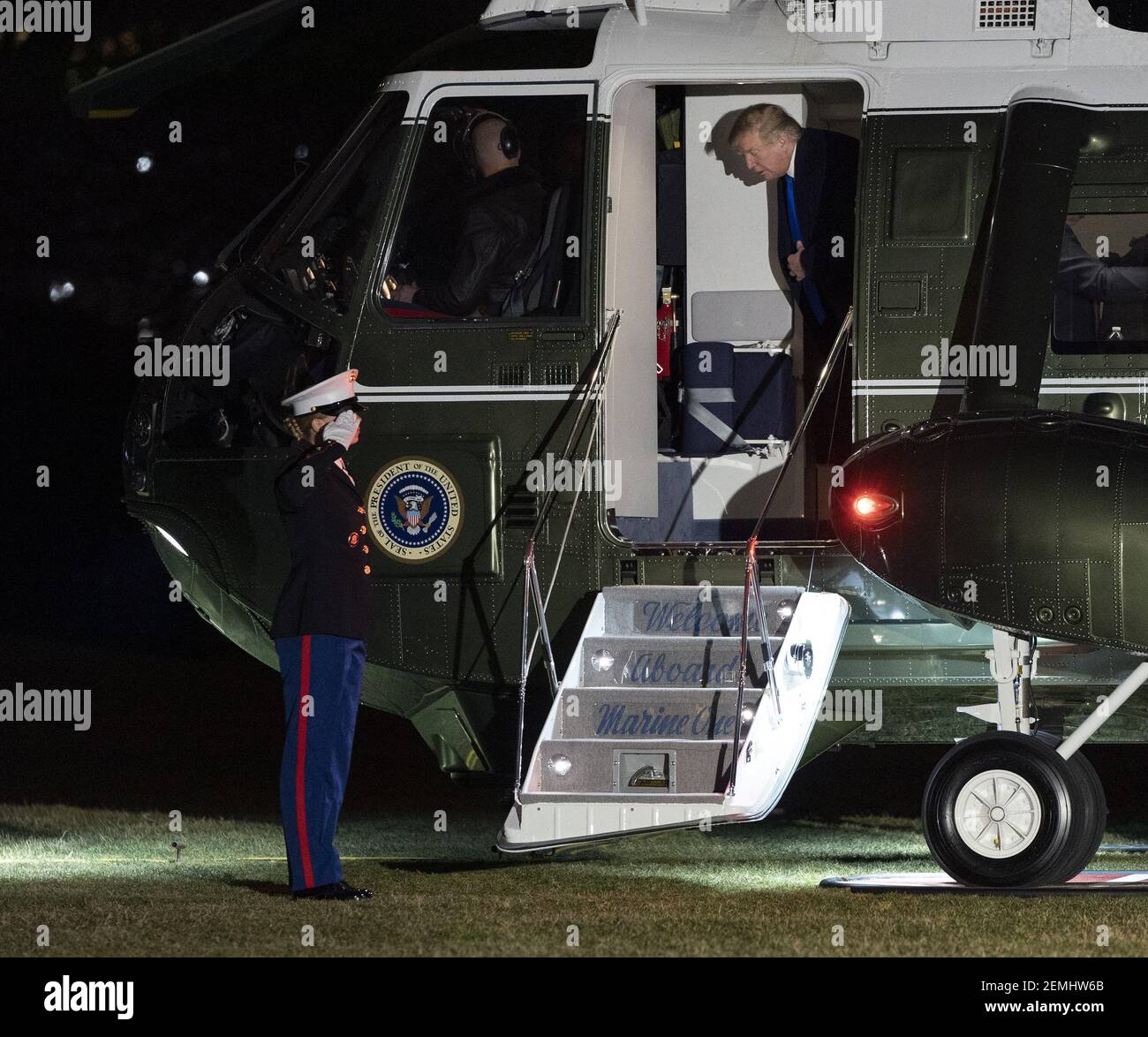 United States President Donald J. Trump returns to the White House in ...