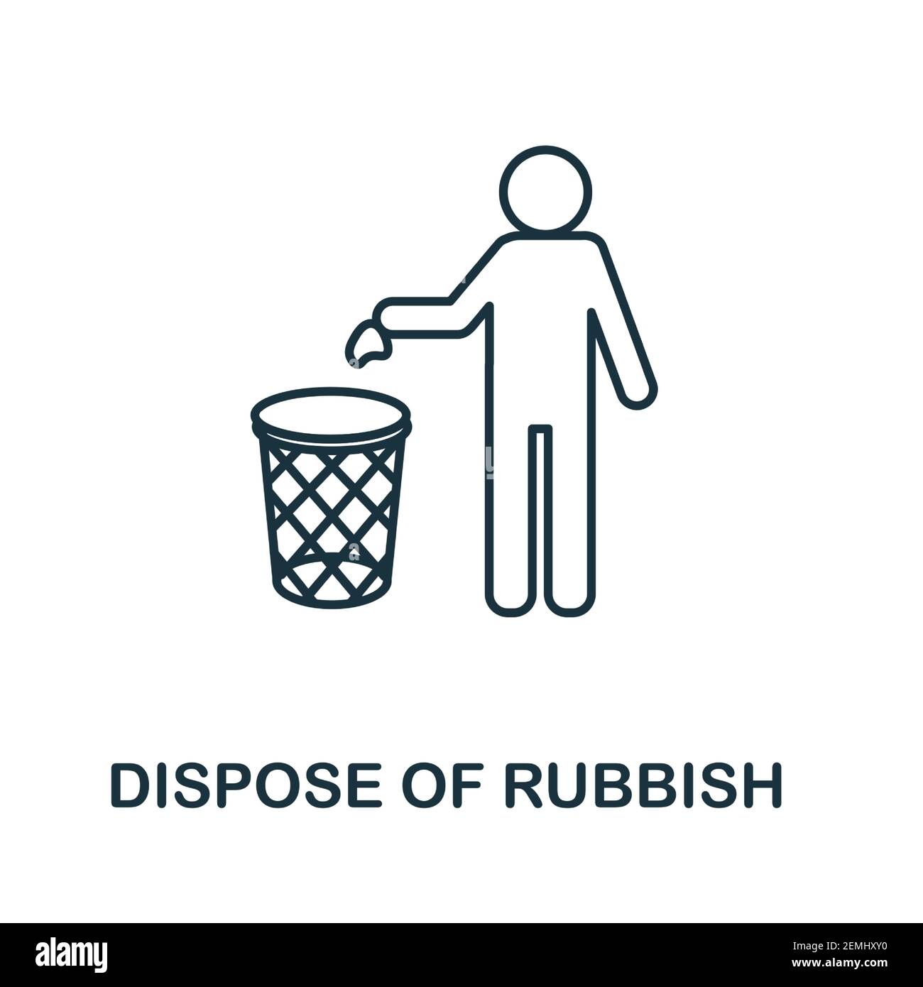 Dispose Of Rubbish icon. Simple illustration from recycling collection
