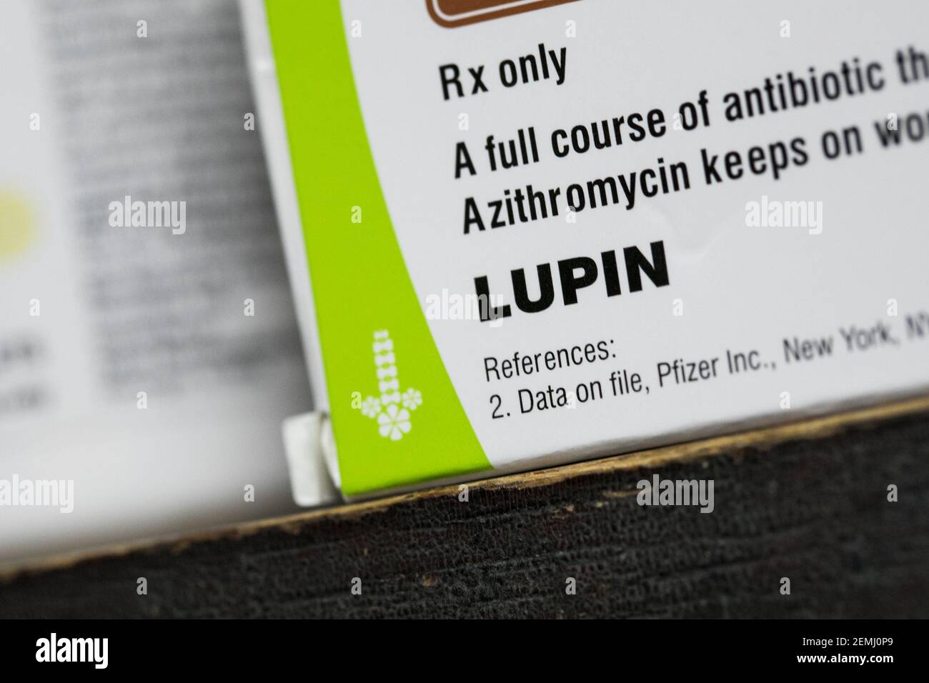 A Lupin Pharmaceuticals logo is seen on prescription pharmaceutical