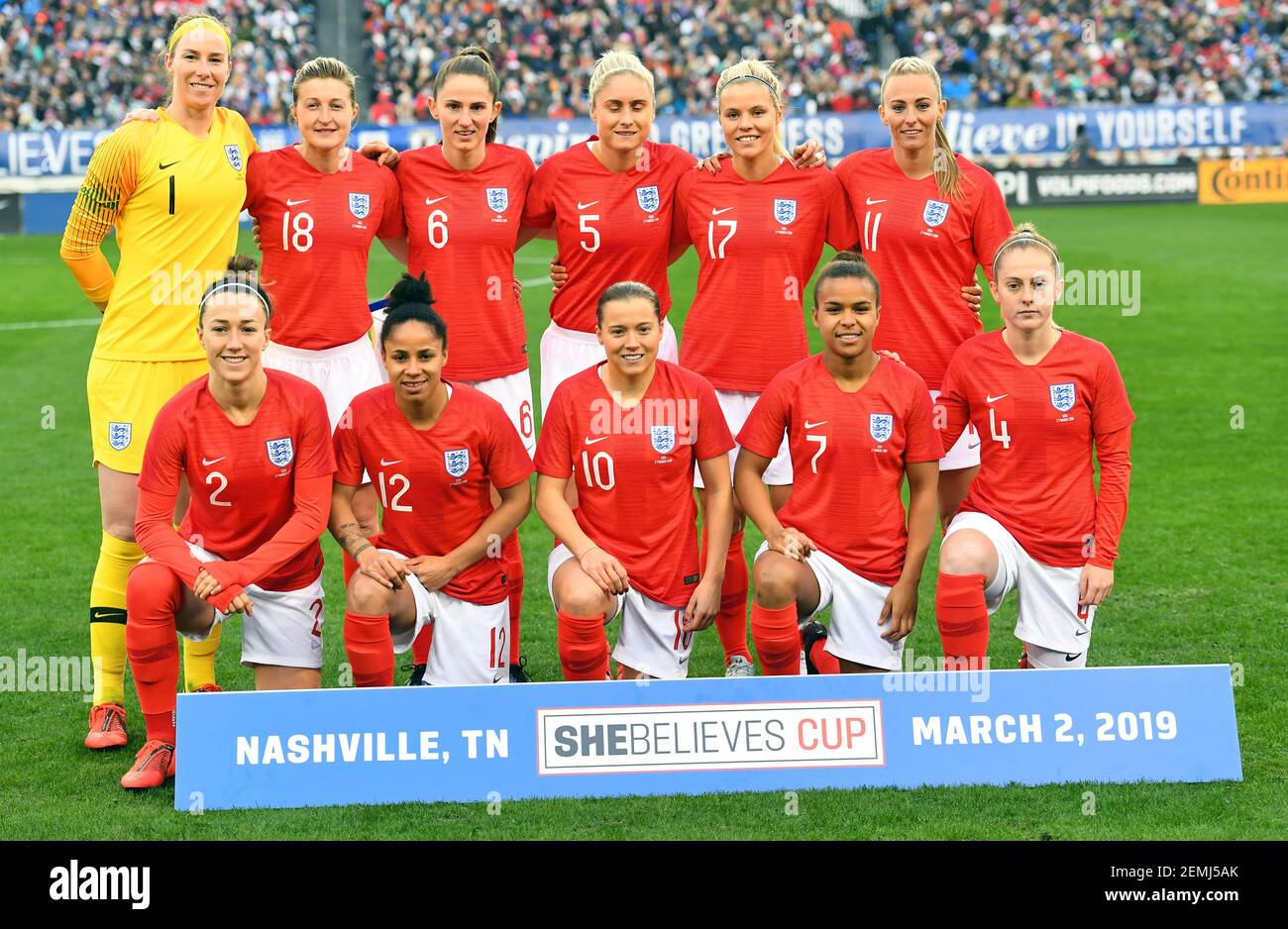 Mar 2 19 Nashville Tn Usa England Poses For A Team Photo Before The Game Against The United States During A She Believes Cup Women S Soccer Match At Nissan Stadium Mandatory Credit