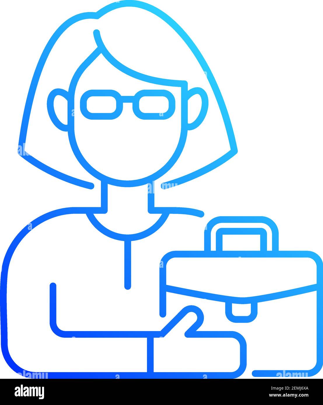 Female adult gradient linear vector icon Stock Vector