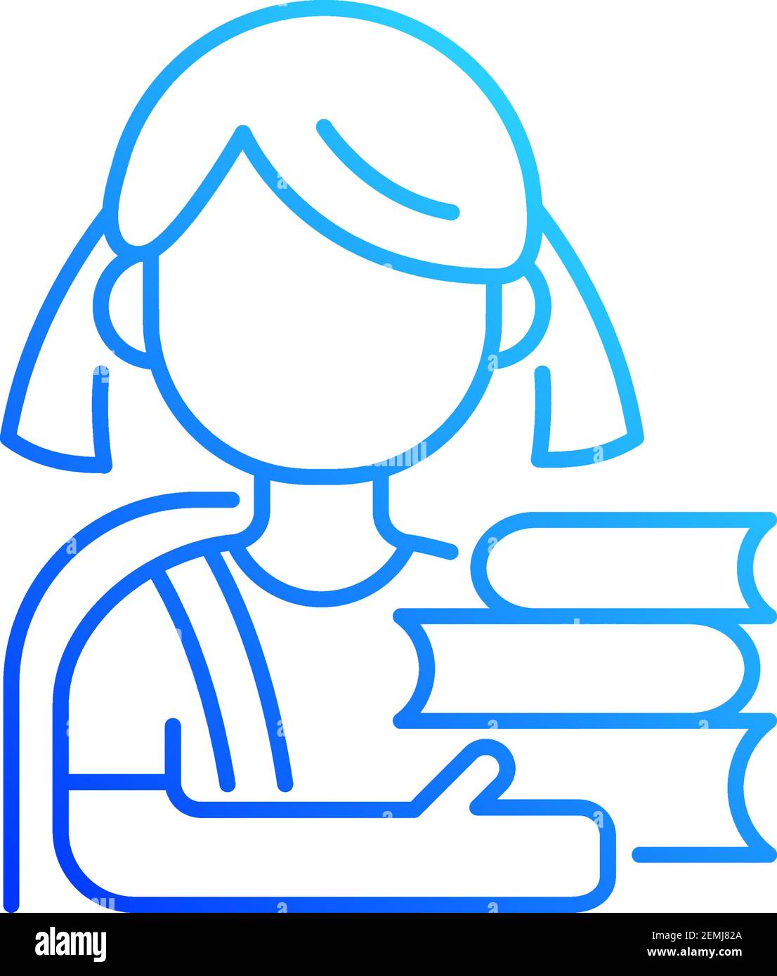 Schoolgirl gradient linear vector icon Stock Vector
