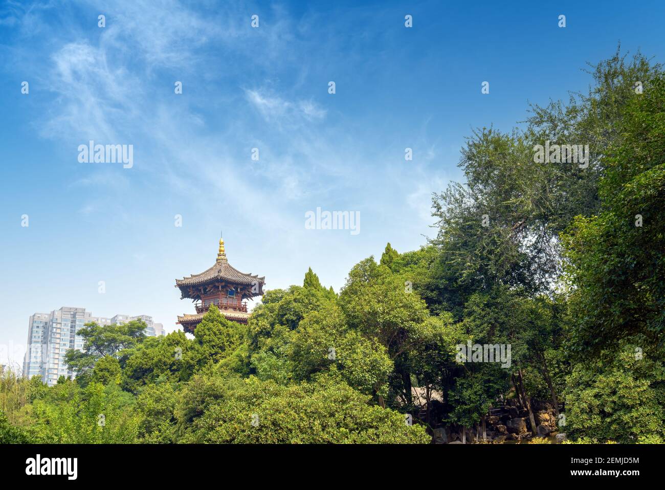 Ancient architecture in Xi'an, China: Pagoda. Stock Photo