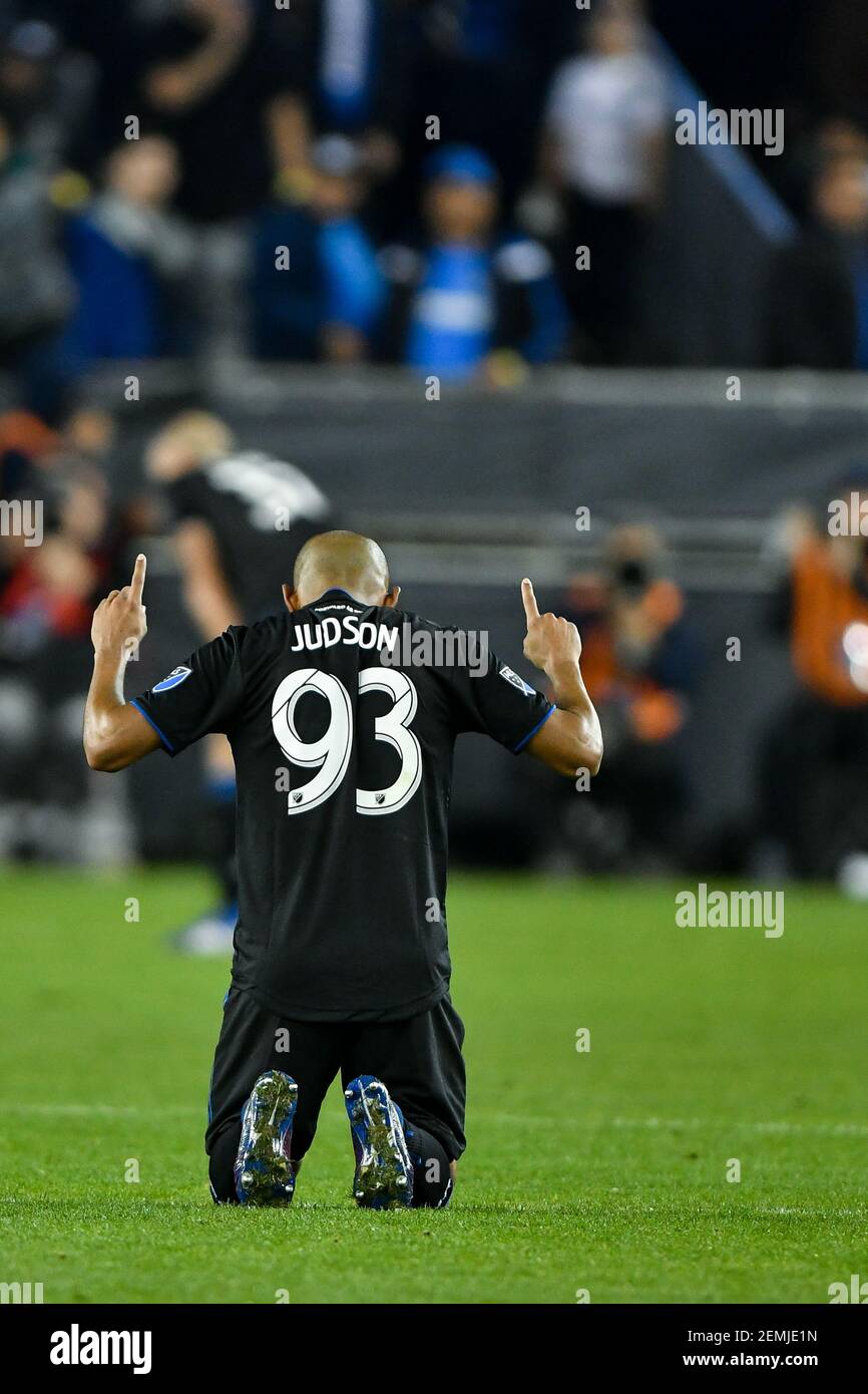 March 2, 2019: San Jose Earthquakes midfielder Judson (93) takes a knee ...