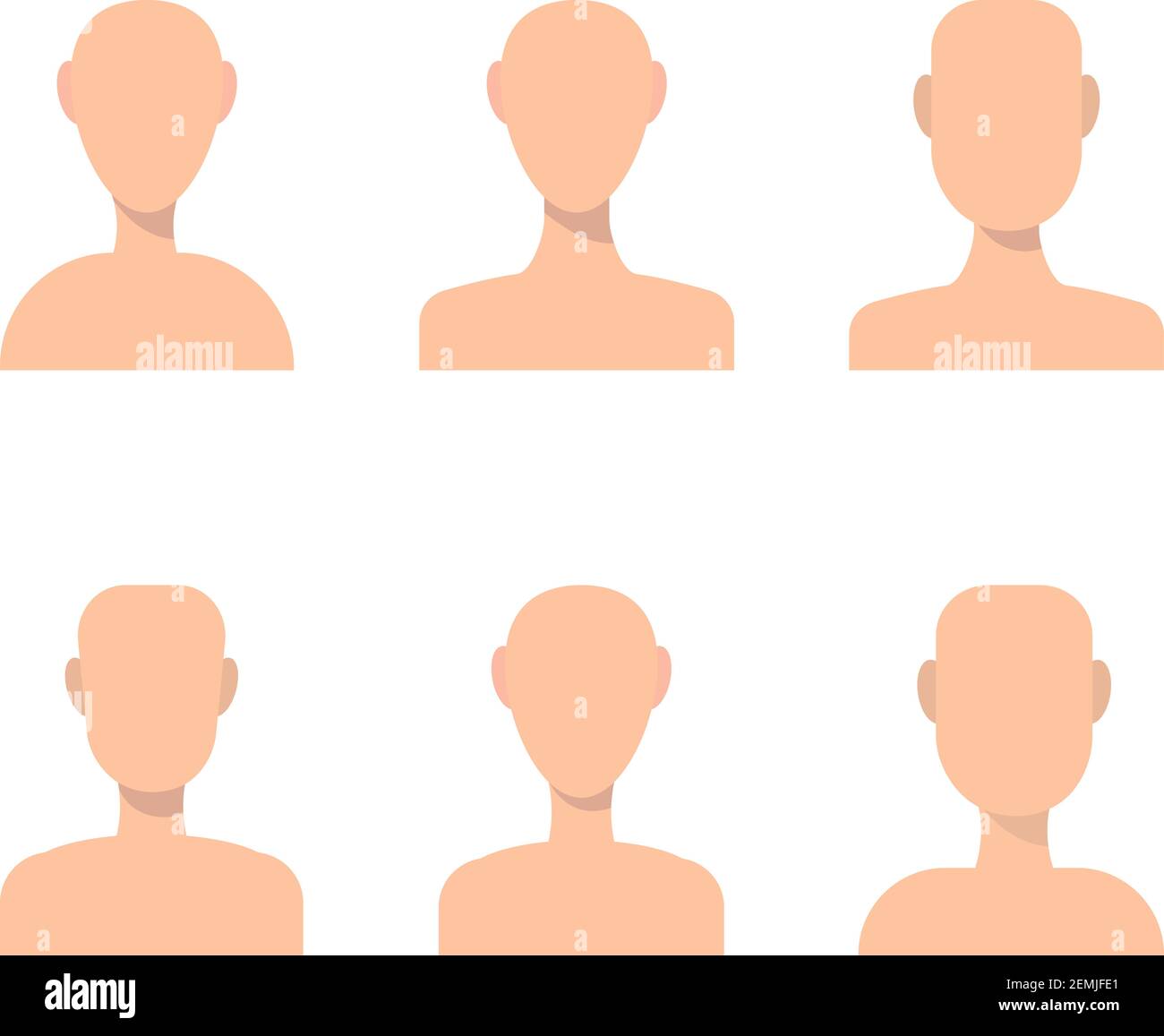 People avatars vector set. Profiles for resume and other props. Profile picture icons. Male and female avatars face silhouette. Modern simple design Stock Vector