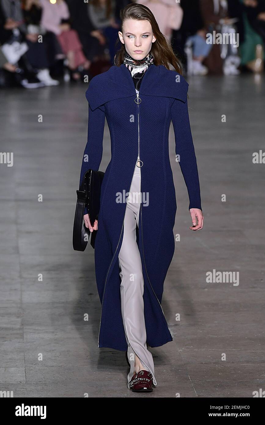 Coline Leclere walks on the runway during the Cedric Charlier Ready To Wear  Fashion Show during Paris Fashion Week F/W 2019 held in Paris, France on  March 2, 2019. (Photo by Jonas