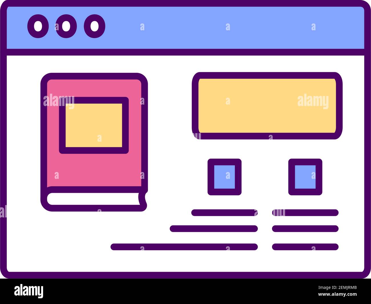 Subscriptions to the library RGB color icon Stock Vector