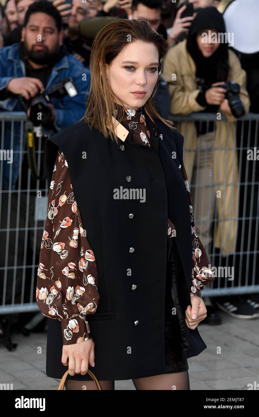 Lea Seydoux - People arriving at the Louis Vuitton PAP F/W 2019/2020  fashion show in Paris. defile de mode pret-a-porter autome-hiver 2019/2010  Chanel a Paris. (Photo by Lionel Urman/Sipa USA Stock Photo -
