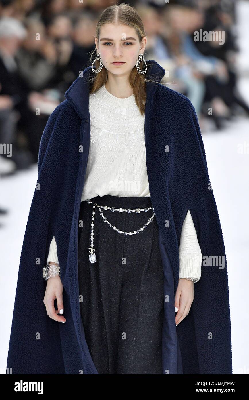 Model Deirdre Firinne walks on the runway during the Chanel Ready To ...