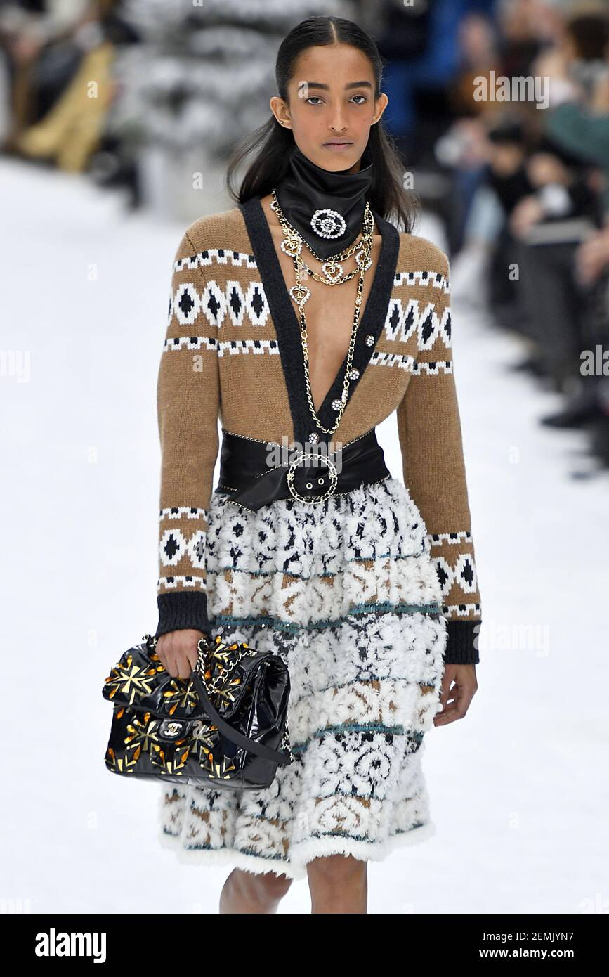 Model Mona Tougaard walks on the runway during the Chanel Ready To Wear  Fashion Show at Grand Palais during Paris Fashion Week F/W 2019 held in  Paris, France on March 5,? 2019. (
