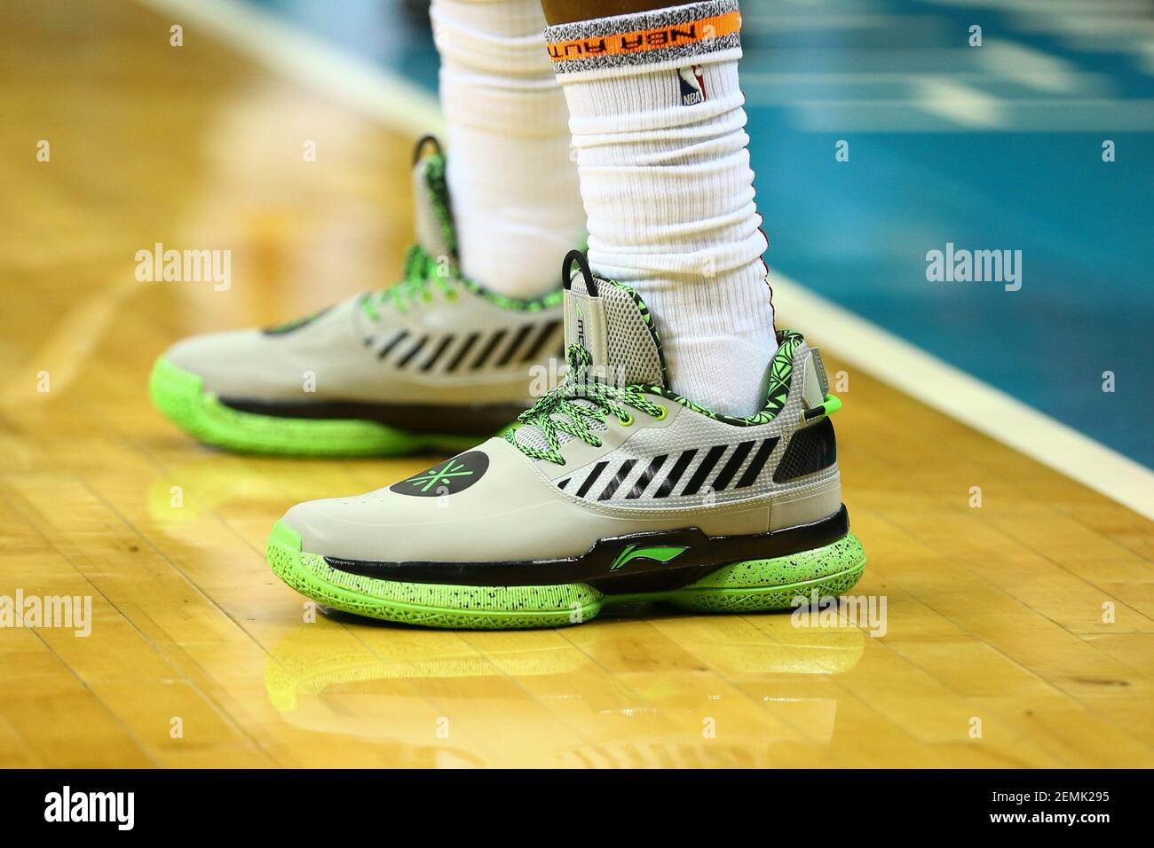 Mar 6, 2019; Charlotte, NC, USA; Miami Heat guard Dwyane Wade (3) shoes  during the game against the Charlotte Hornets at Spectrum Center. Mandatory  Credit: Jeremy Brevard-USA TODAY Sports Stock Photo - Alamy