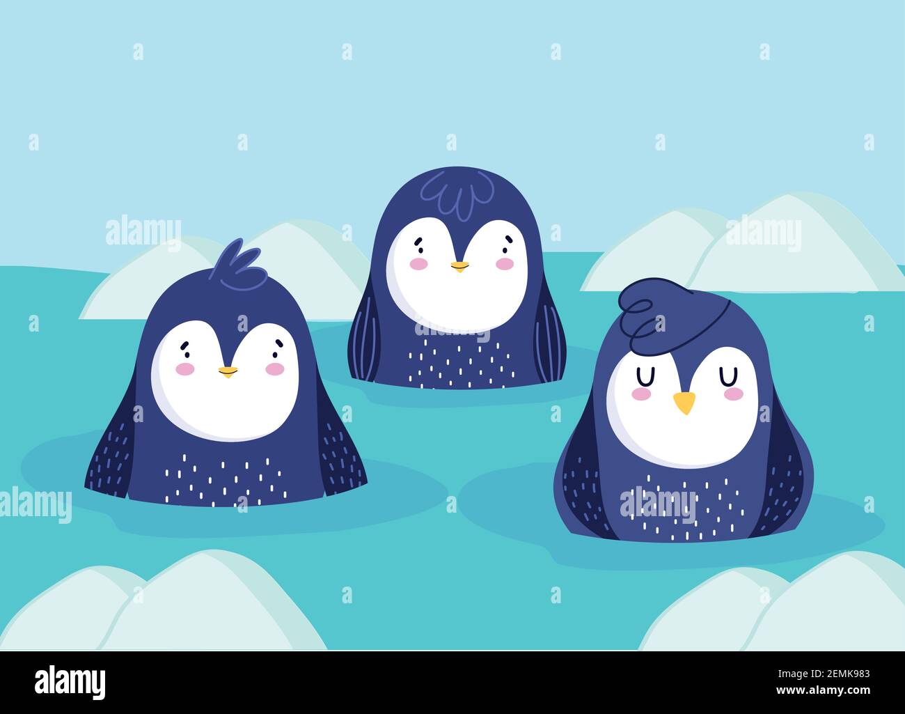 Penguin swim antarctica Stock Vector Images - Alamy