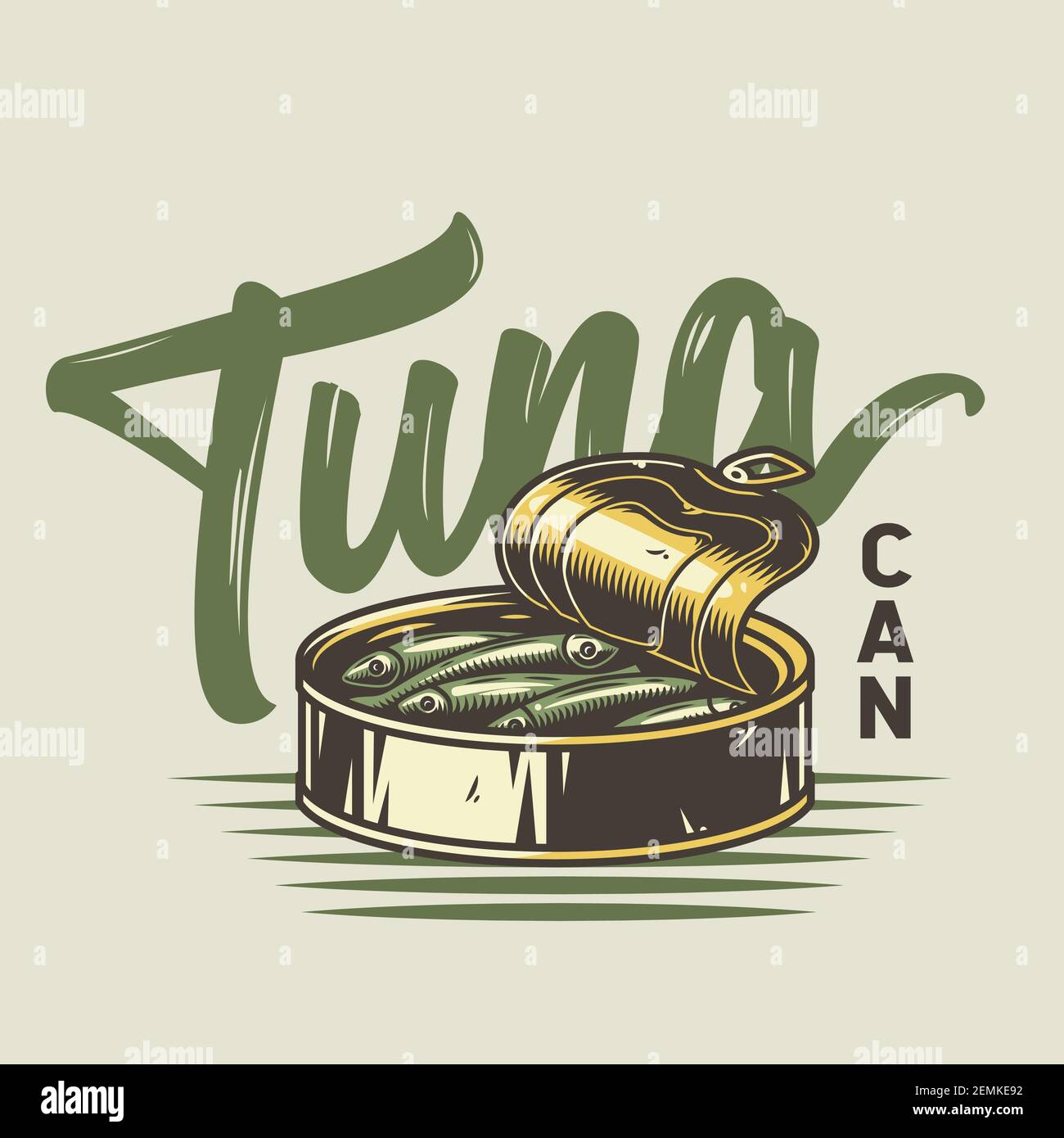 Camp tuna fish in tin can for sea food or cooking t-shirt print design  Stock Vector Image & Art - Alamy