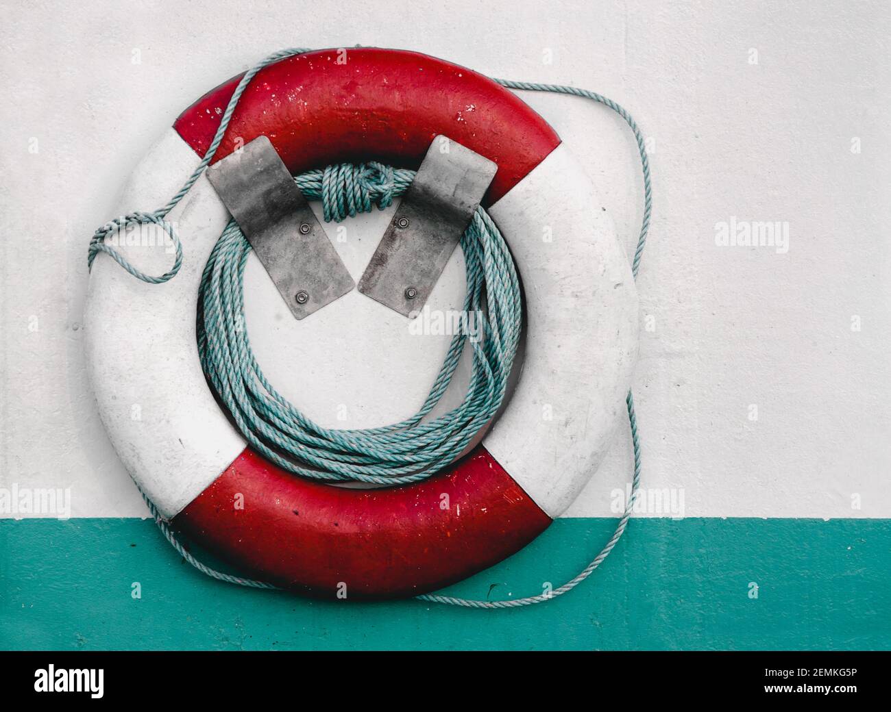 Traditional life preserver ring with attached rope Stock Photo Alamy