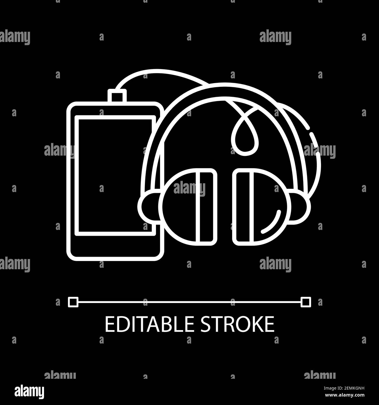 Phones and accessories white linear icon for dark theme Stock Vector ...