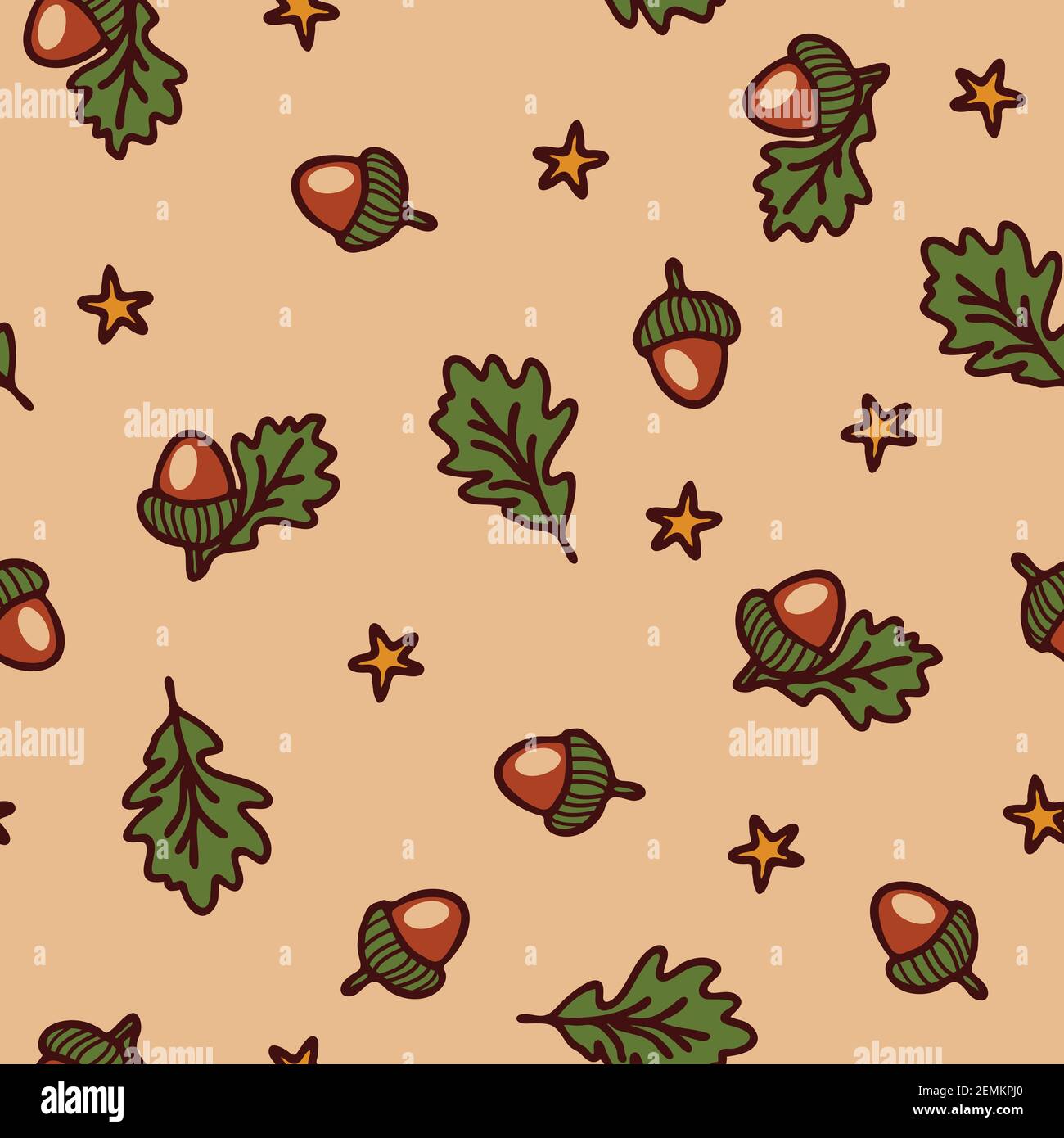 Acorn wallpaper on white background Royalty Free Vector