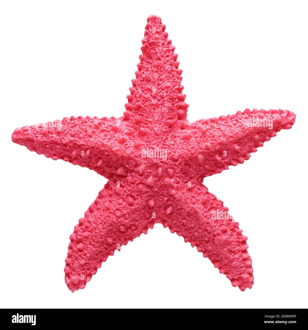 Red starfish souvenir, handmade decoration, isolated on white background Stock Photo