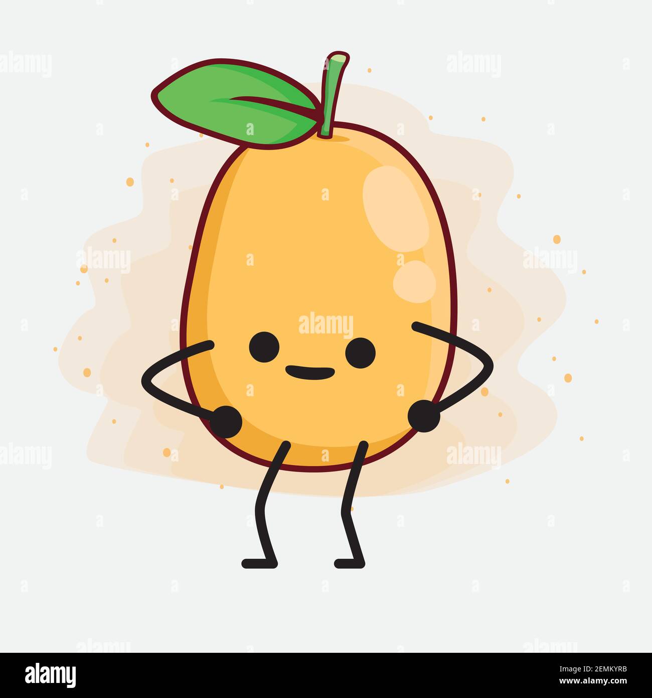 Vector Illustration of Kumquat Fruit Character with cute face, simple ...