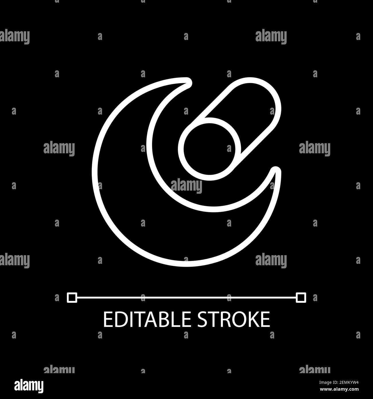 Night mode app white linear icon for dark theme Stock Vector Image ...