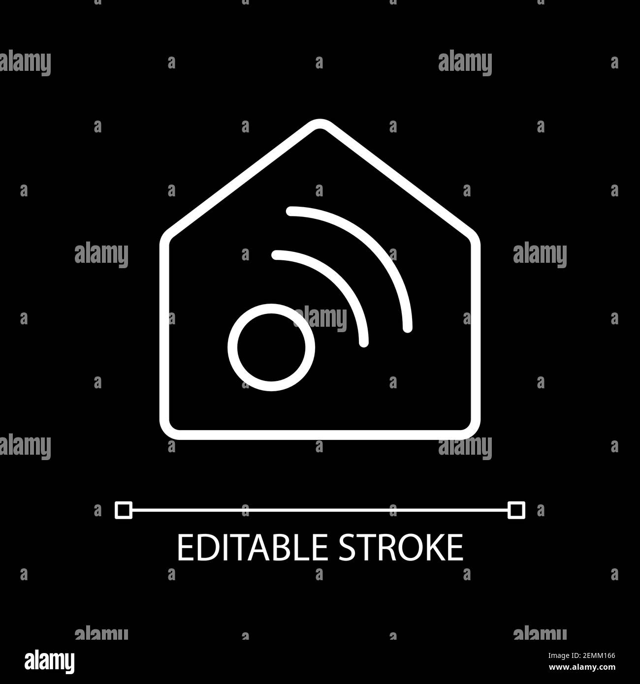Smart home app white linear icon for dark theme Stock Vector Image ...