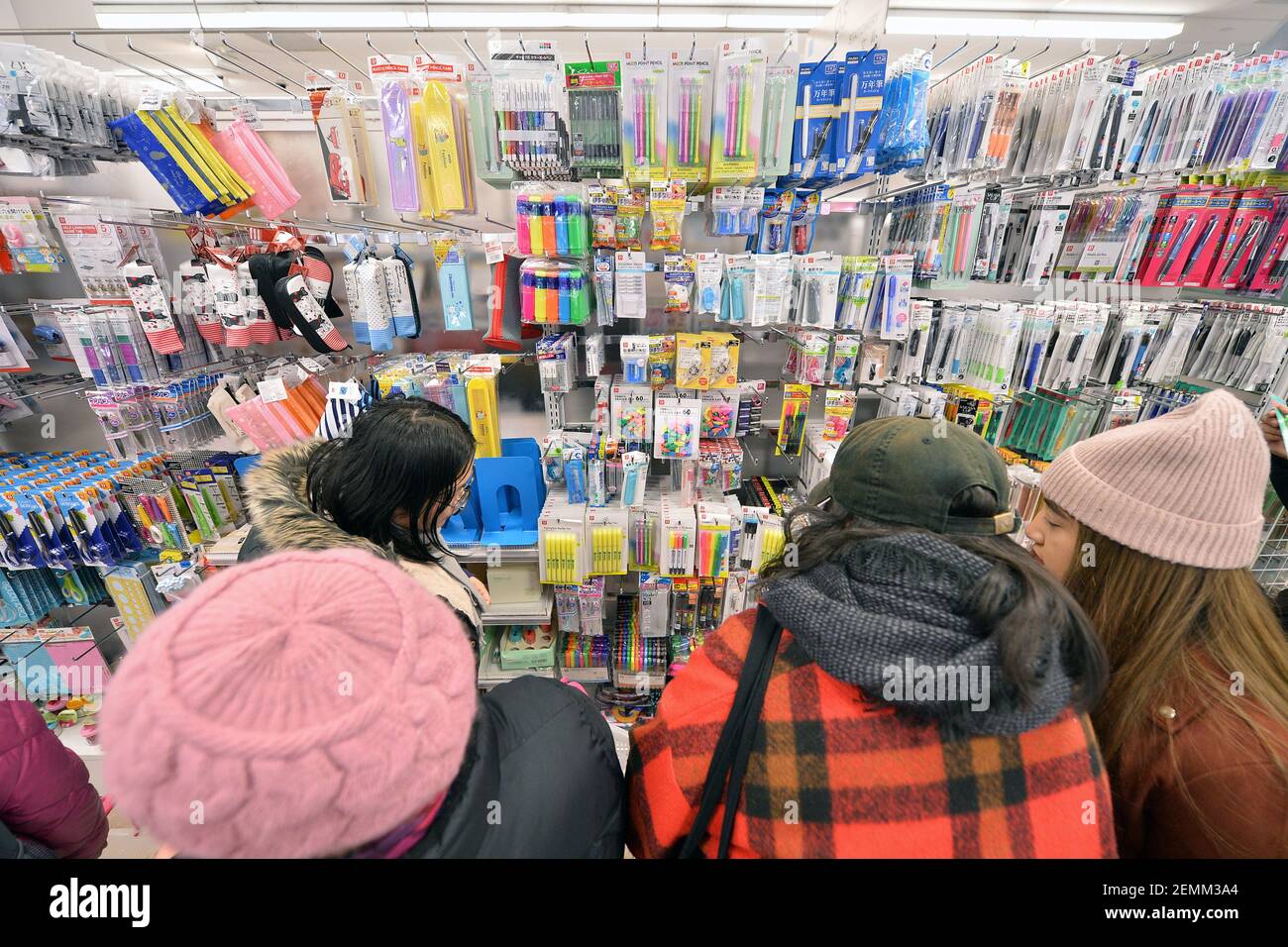 Shoppers inside newly opened Daiso, japanese "dollar discount" store