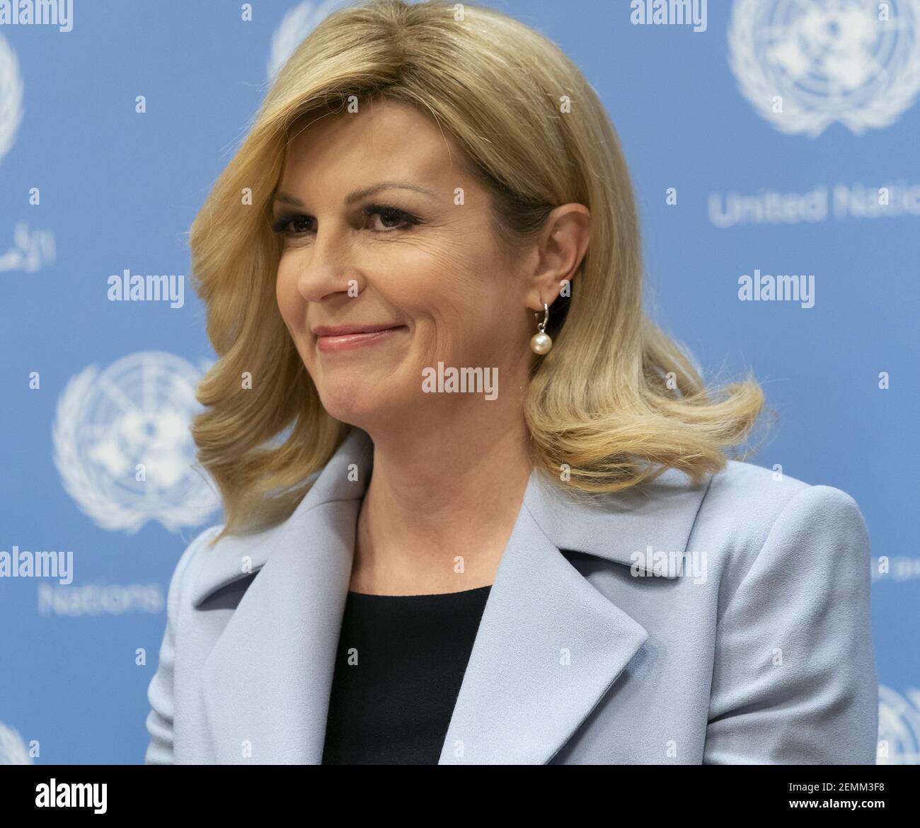 President of Croatia Kolinda Grabar-Kitarovic attends Press Briefing on ...